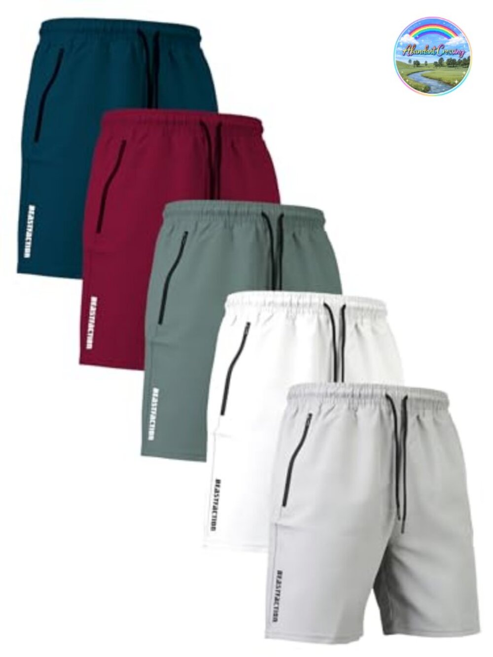 5 Pack Men's Athletic Shorts with Zip Pockets, Quick Dry 9" Mesh Gym Shorts